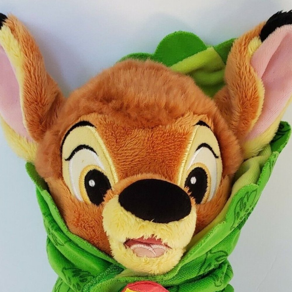 Disney Babies Bambi Plush with Green Butterfly Blanket Baby Lovey 11"